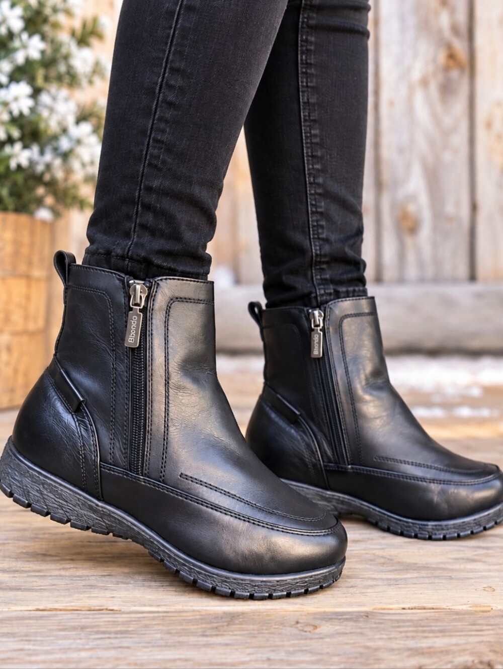 Blondo NEW Alessa Y2K Moto Minimalist Leather Aqua Protect Ankle Boots 9WW